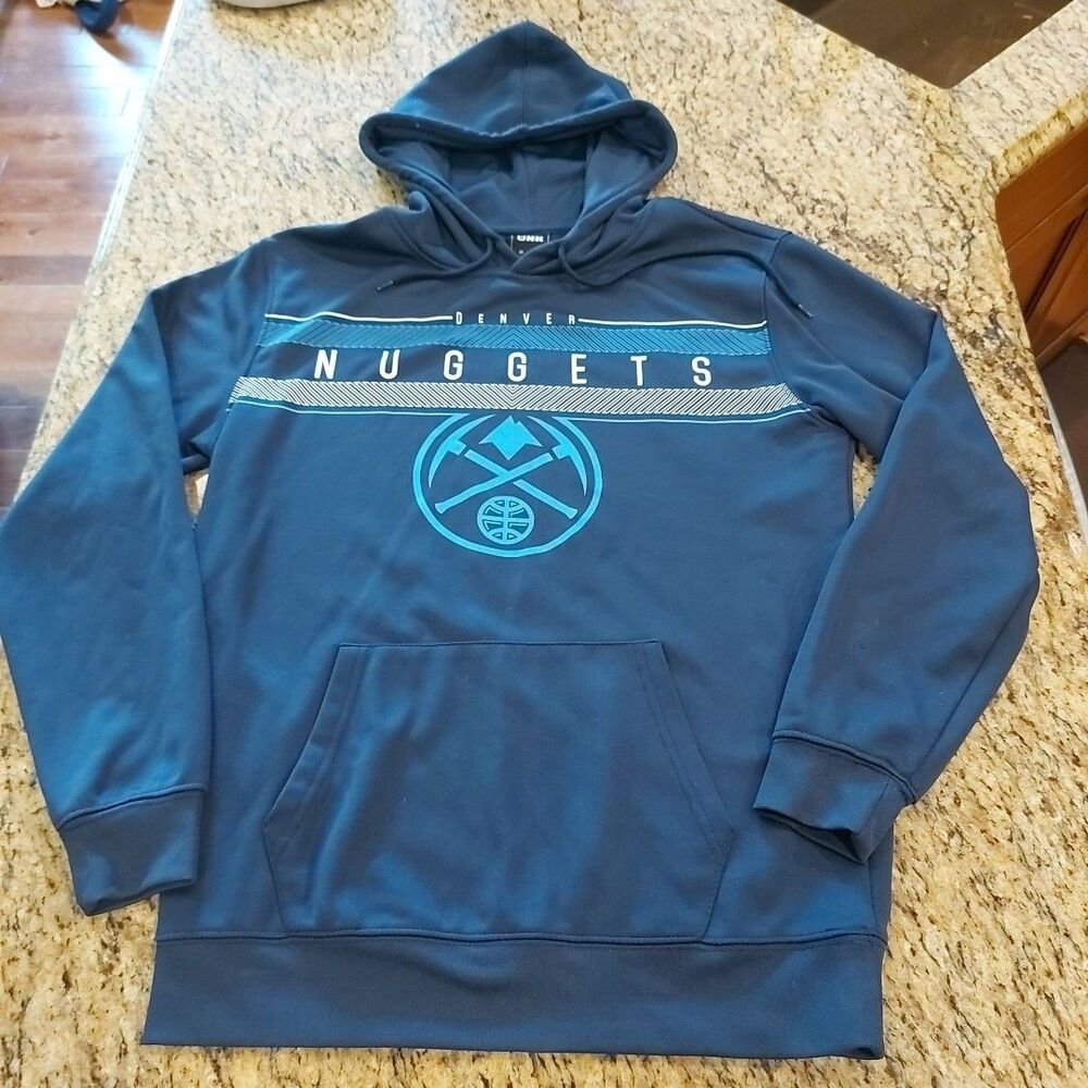 NBA UNK Men’s Pullover Hoodie Denver Nuggets, Navy Blue, Size Small
